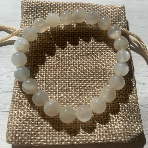 Hand Crafted Jewelry - BrandNew Moonstone Adjustable Bracelet Genuine Rainbow Moonstone Bracelet